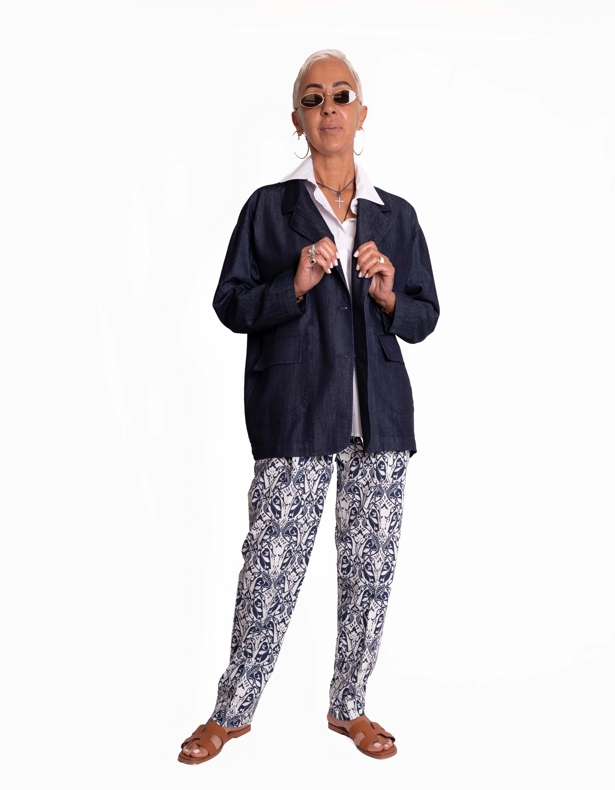 Giacca Mono Petto Over Denim