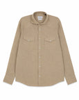 Camicia Texana Lino Tinta Unita