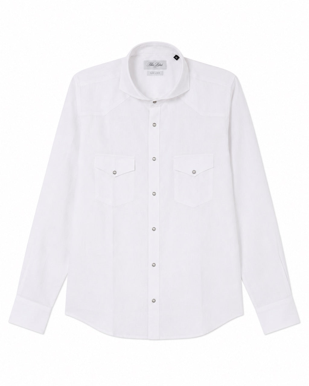 Camicia Texana Lino Tinta Unita