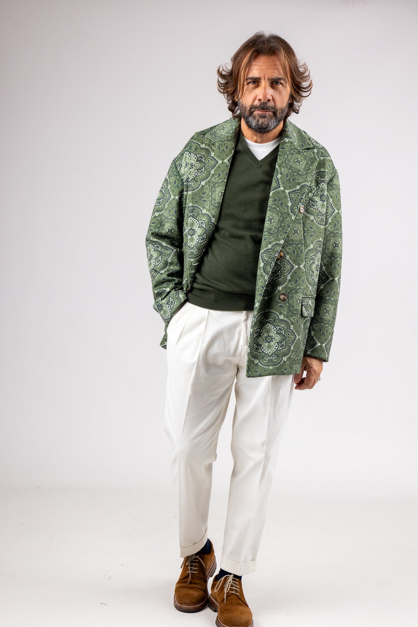 Giacca Doppiopetto Over Fantasia